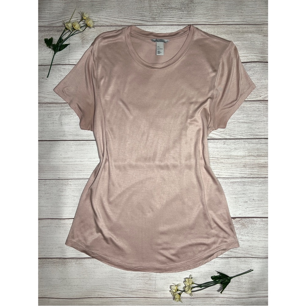 H&M Satin Crewneck Short Sleeve Top